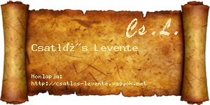 Csatlós Levente névjegykártya
